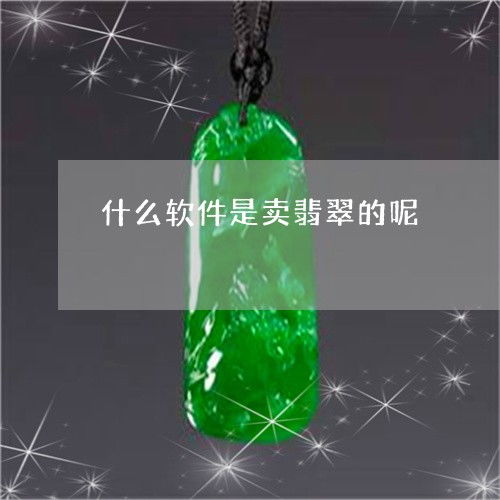 什么軟件是賣翡翠的呢 什么軟件可以賣翡翠